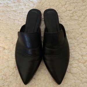ALEX + ALEX Black Leather Mules Size 7.5